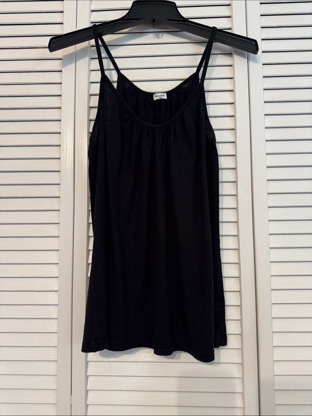 Splendid Black Double-Strap Silk-Blend Camisole